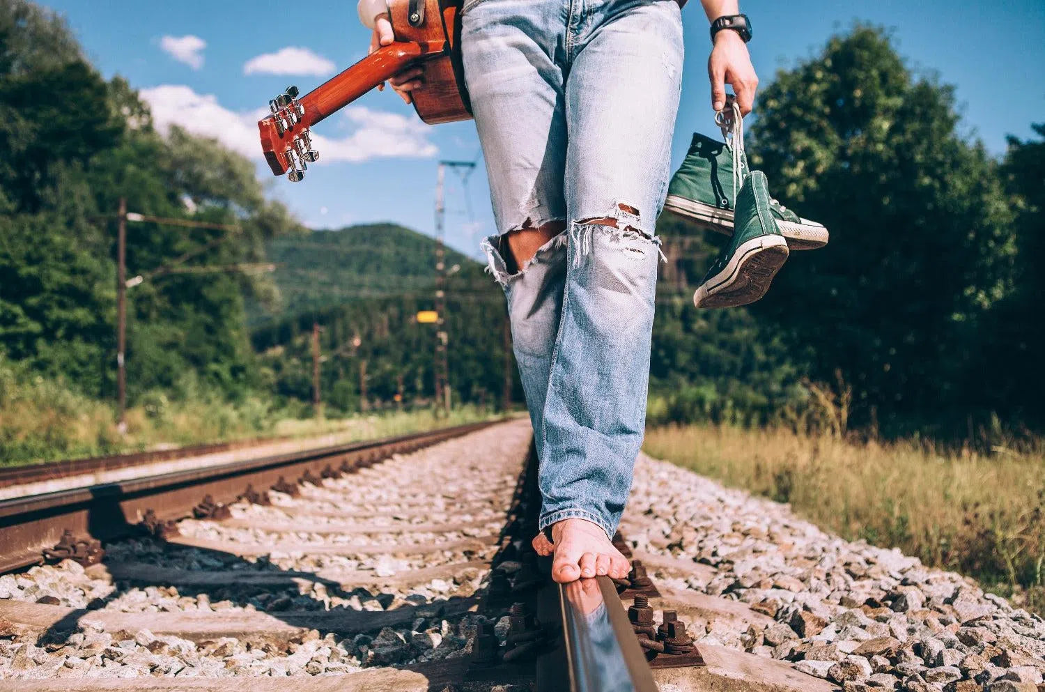 Ripped sales track jeans