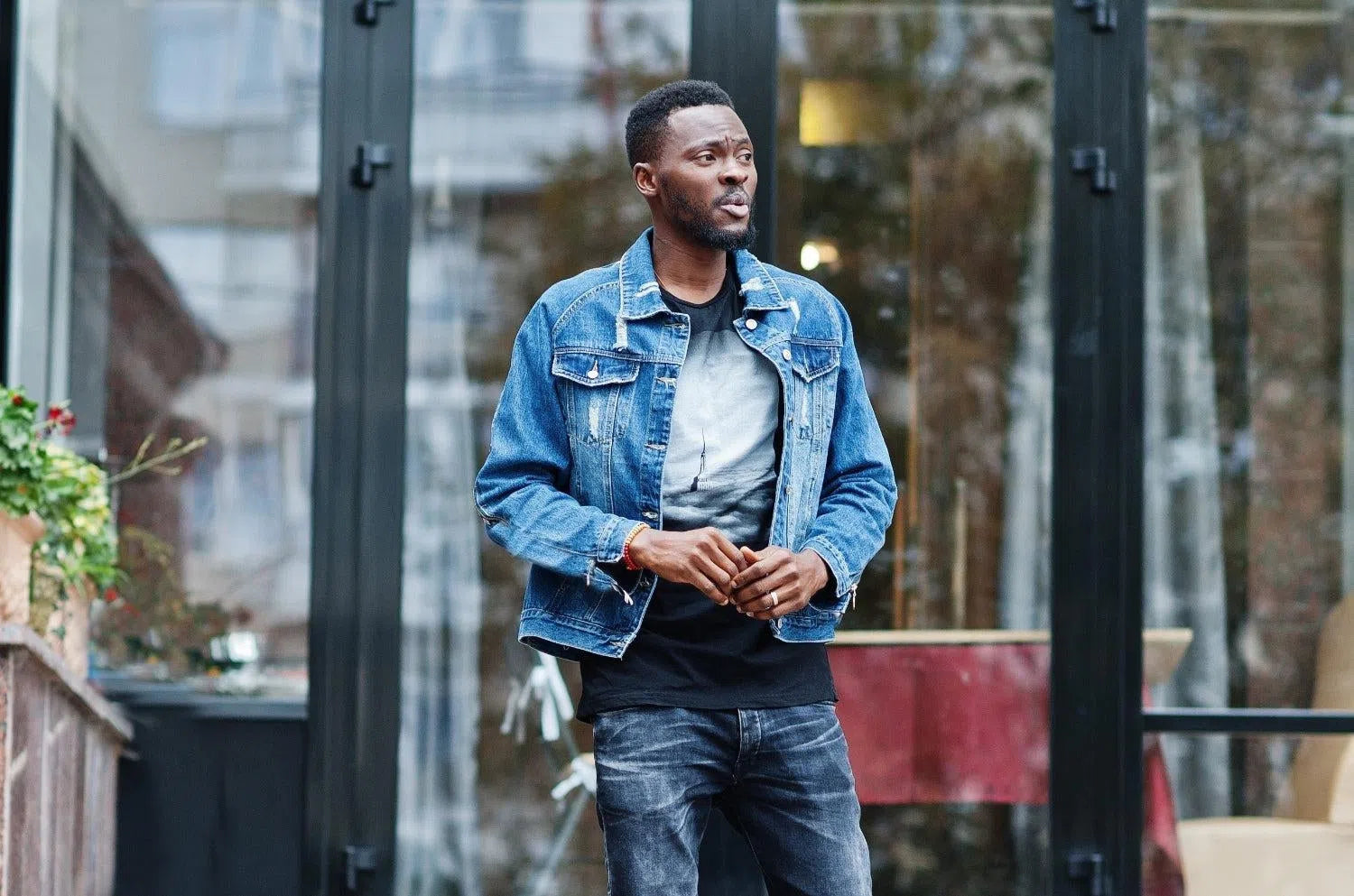 Mens jean top jacket