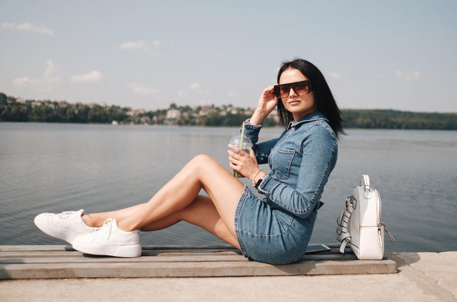 Classy denim outlet dress