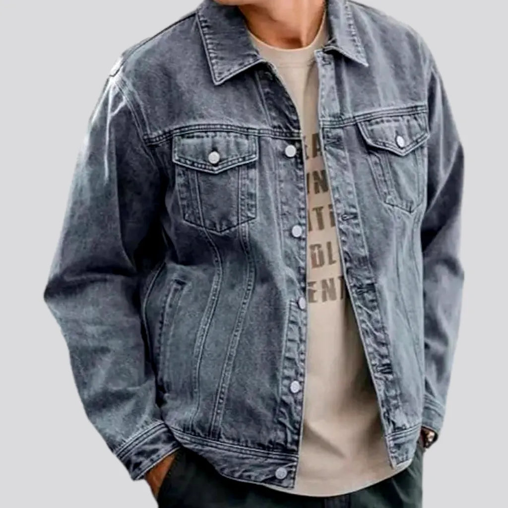 Oversized jean jacket mens clearance