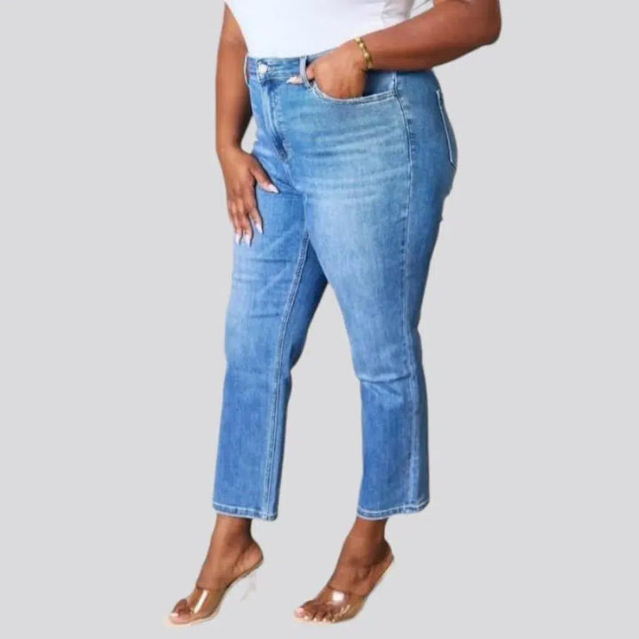 High-waist plus-size jeans
 for women