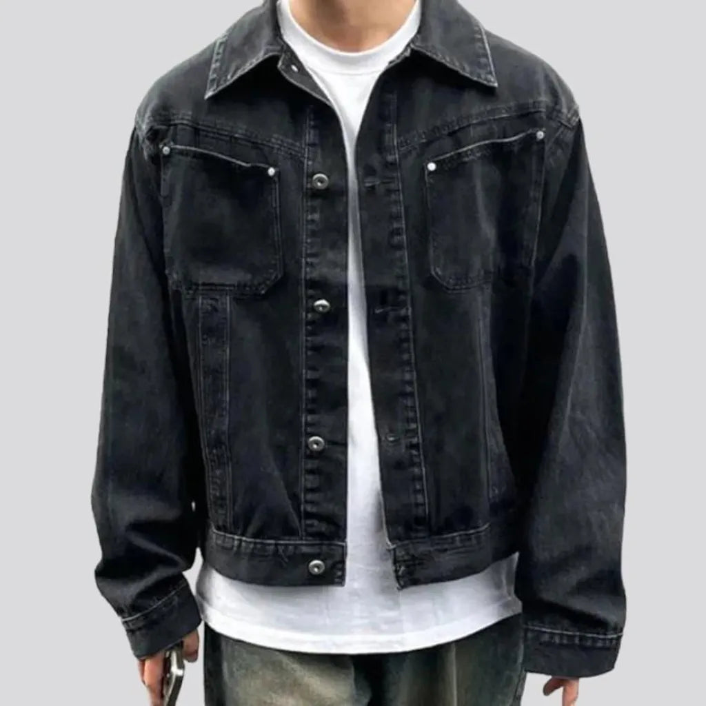 Oversized 90s men's jean jacket
