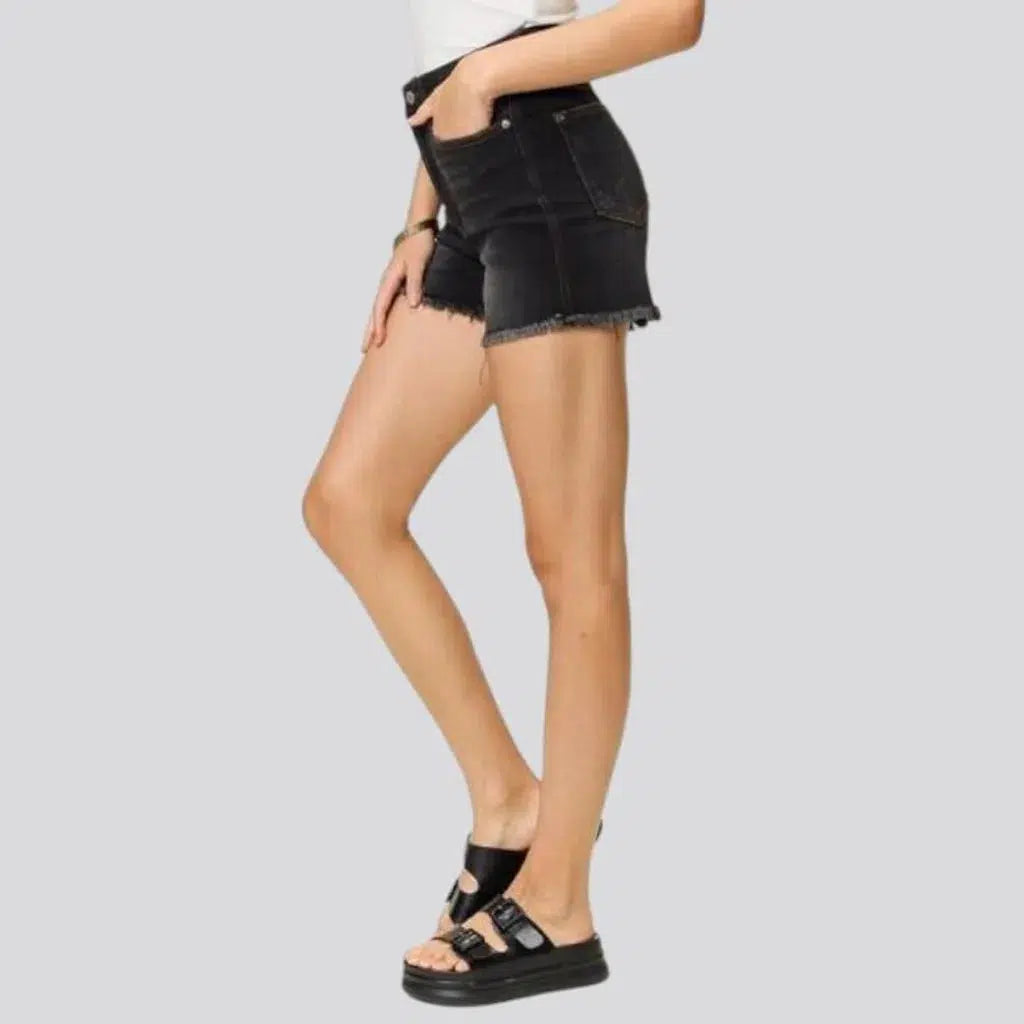 High-waist jean shorts
 for women