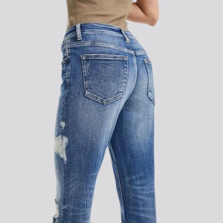 Highly-stretchy distressed jeans
 for ladies