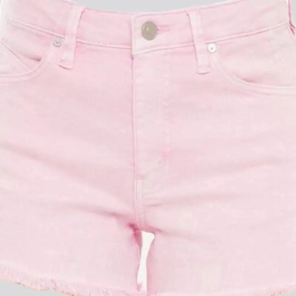 Vintage color women's denim shorts