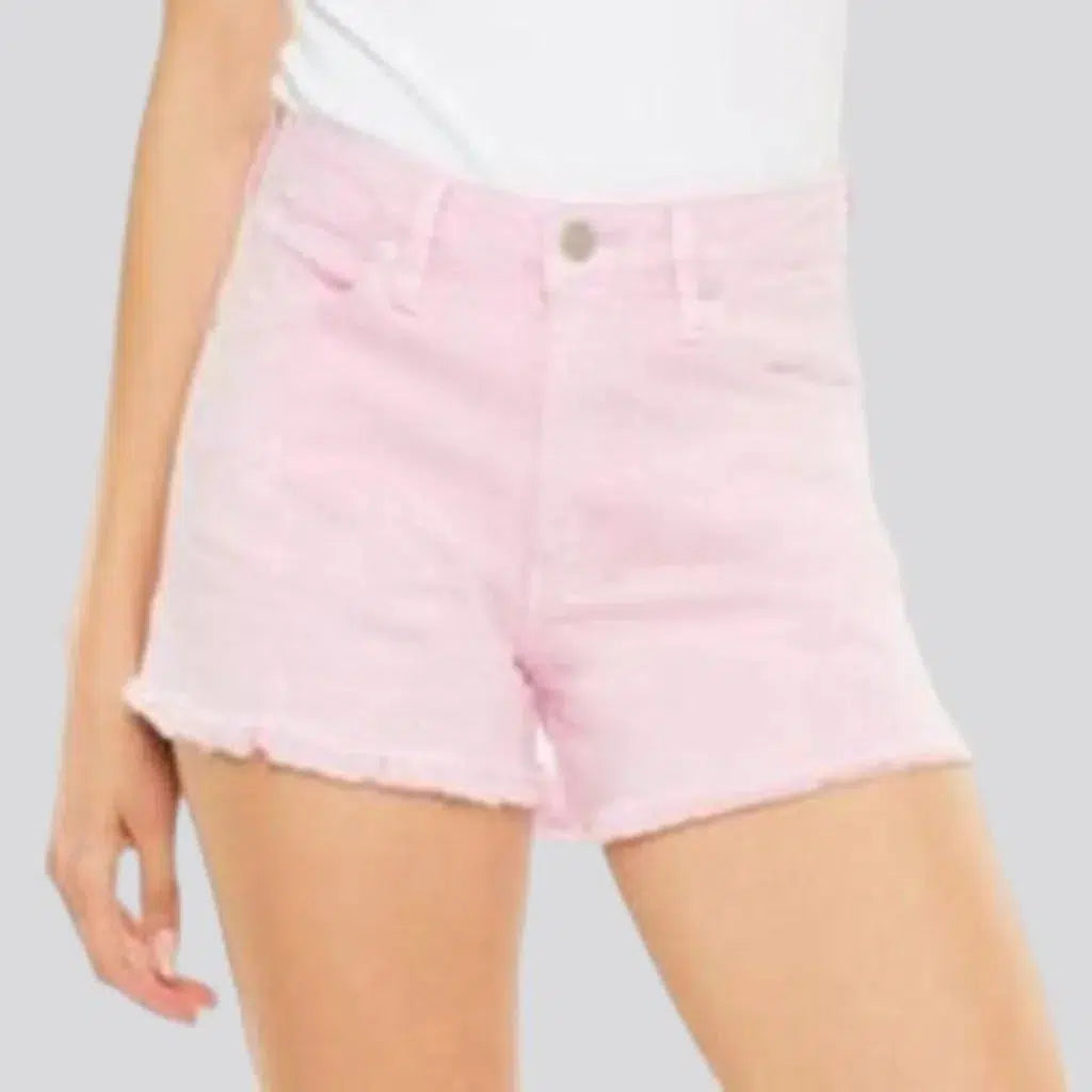 Vintage color women's denim shorts