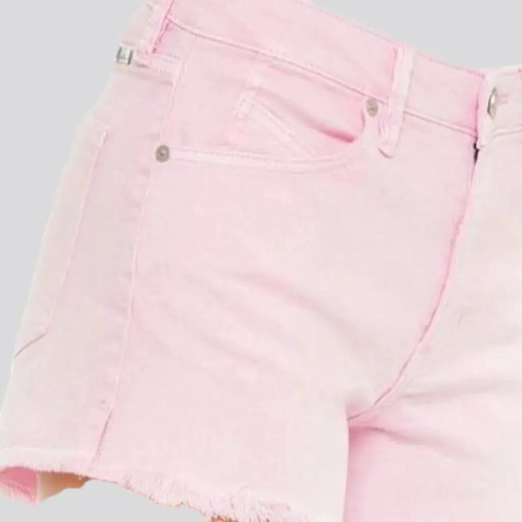 Vintage color women's denim shorts