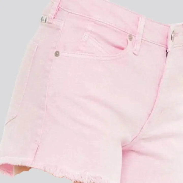 Vintage color women's denim shorts