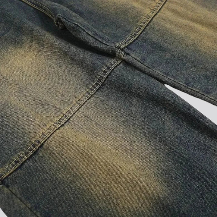 Vintage dark-wash denim jumpsuit
 for men
