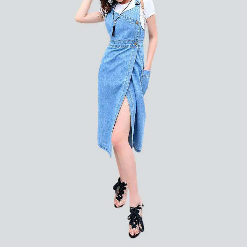 Jeans4you.shop 90s Pencil Denim Dress Light Blue M