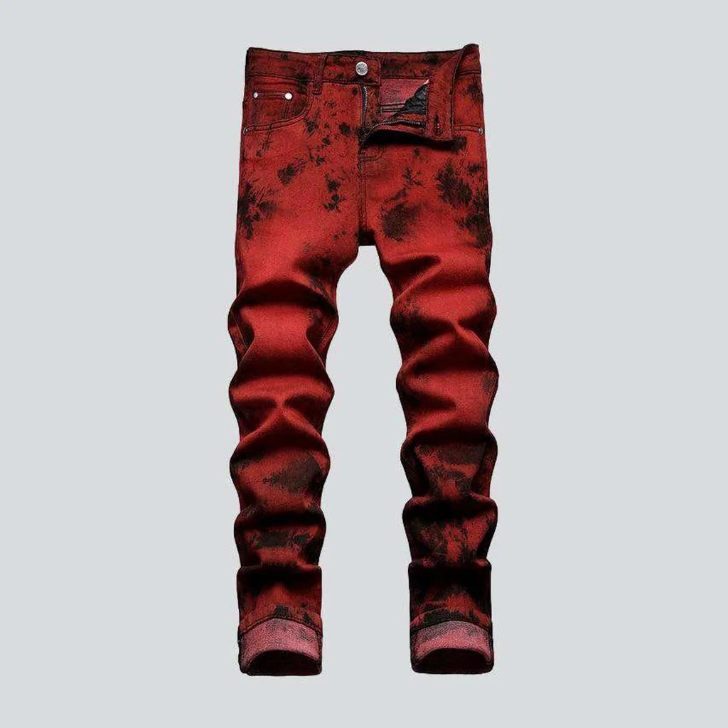 Black and red jeans hot sale