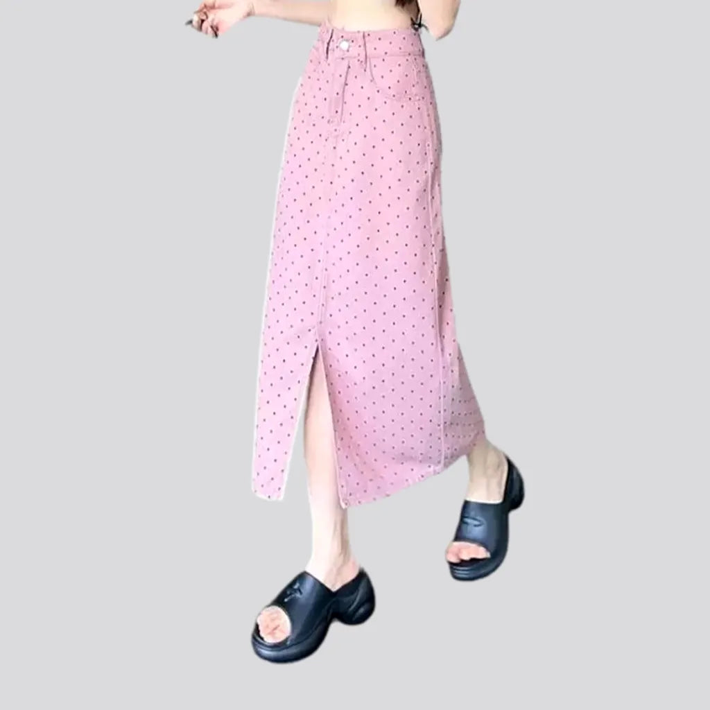 Long front-slit denim skirt
 for ladies | Jeans4you.shop