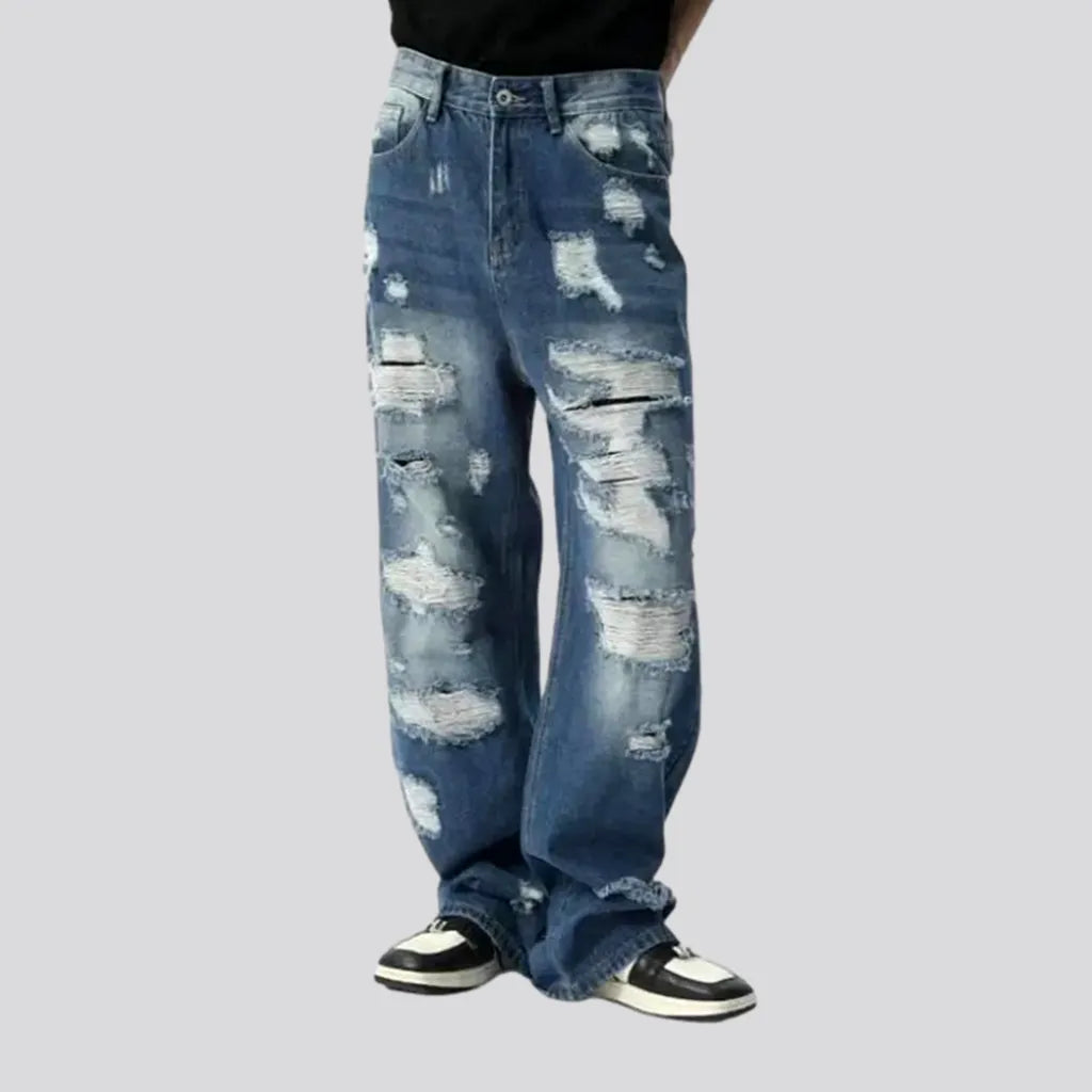 Medium-wash men's floor-length jeans | Jeans4you.shop