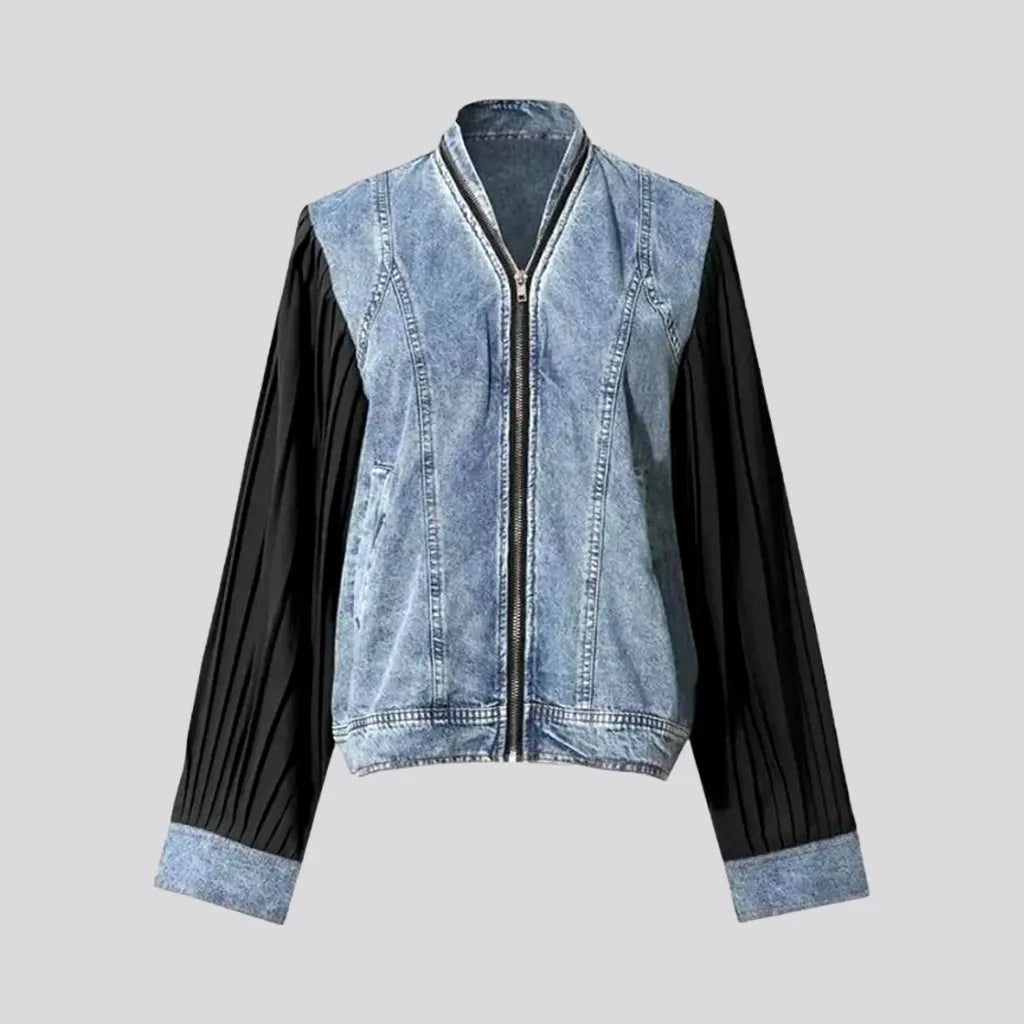 Mixed-fabrics street women's jean jacket | Jeans4you.shop