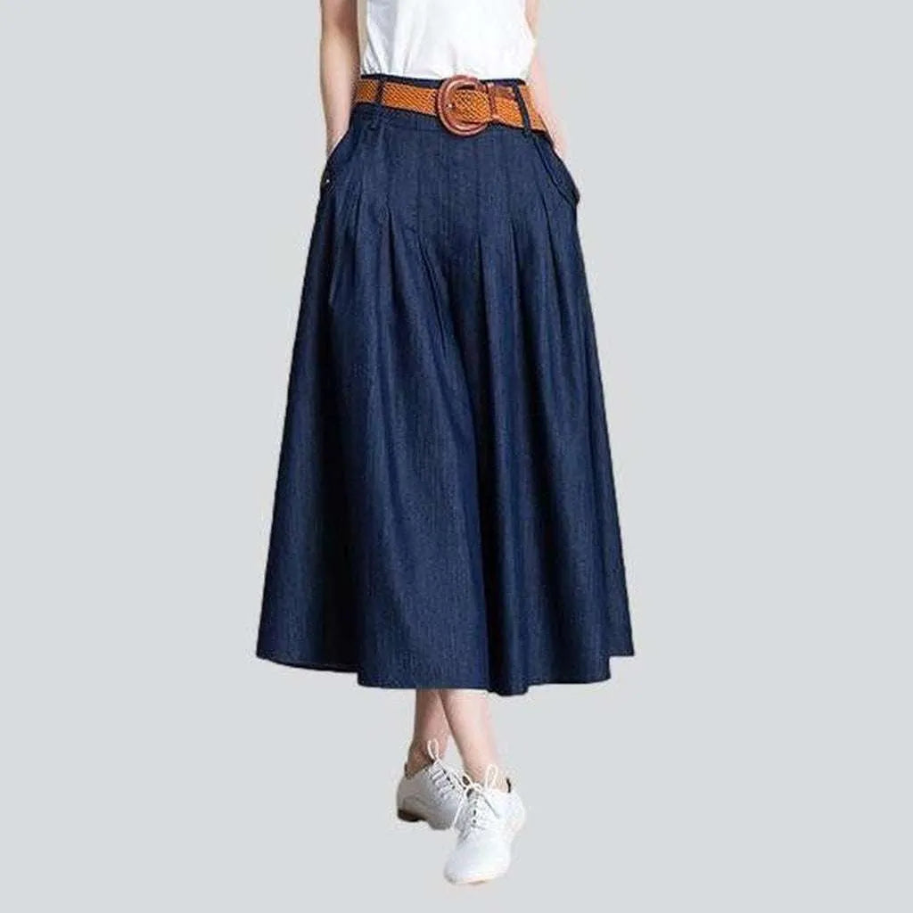 Navy jean skirt best sale