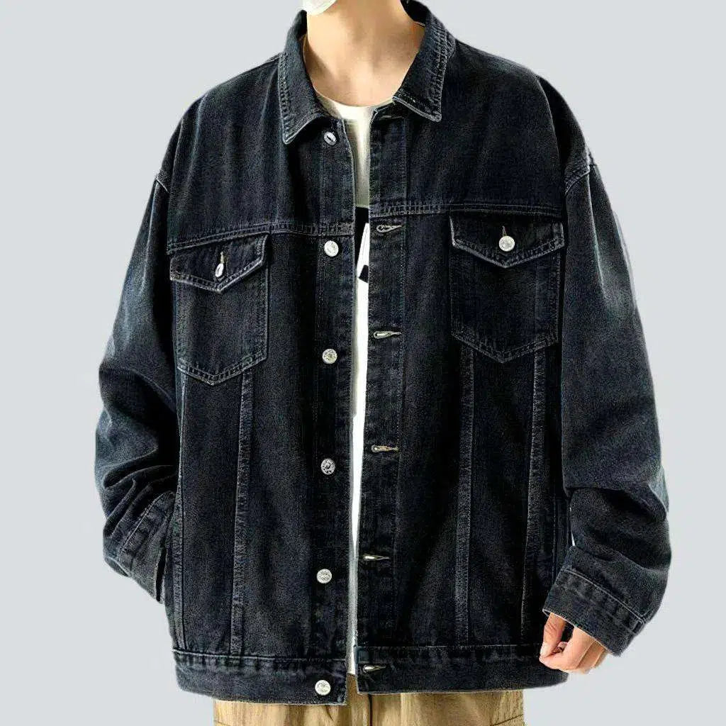 Vintage oversized denim jacket mens on sale