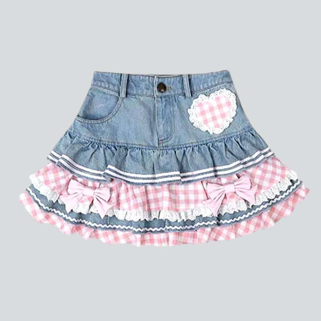 Jean skirt ruffle best sale