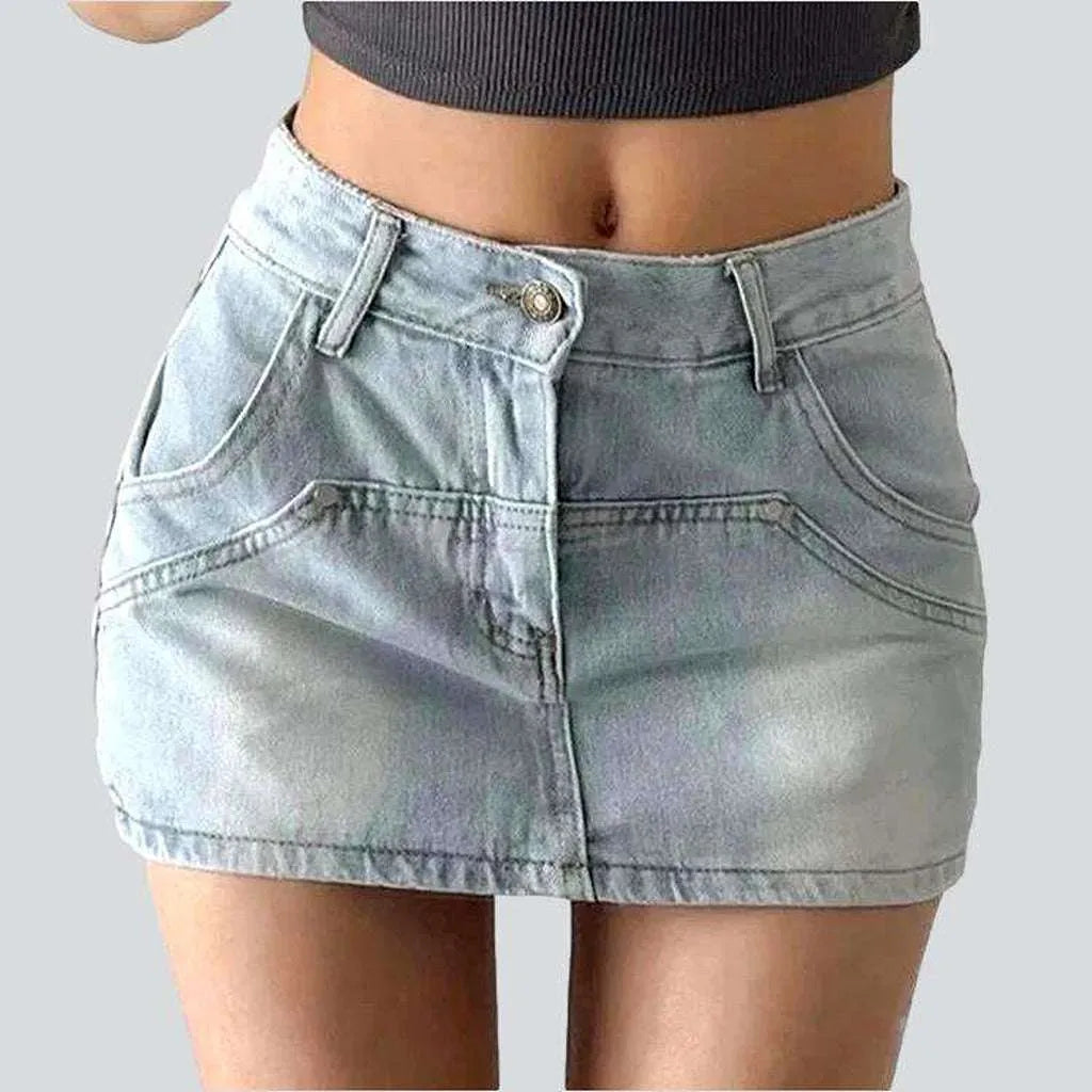 Ultra short urban denim skirt