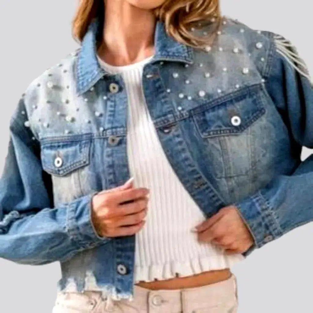Vintage medium-wash jean jacket
 for ladies | Jeans4you.shop