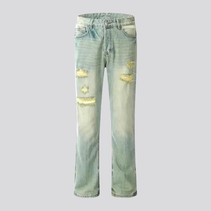 Yellow-cast distressed jeans
 for men | Jeans4you.shop