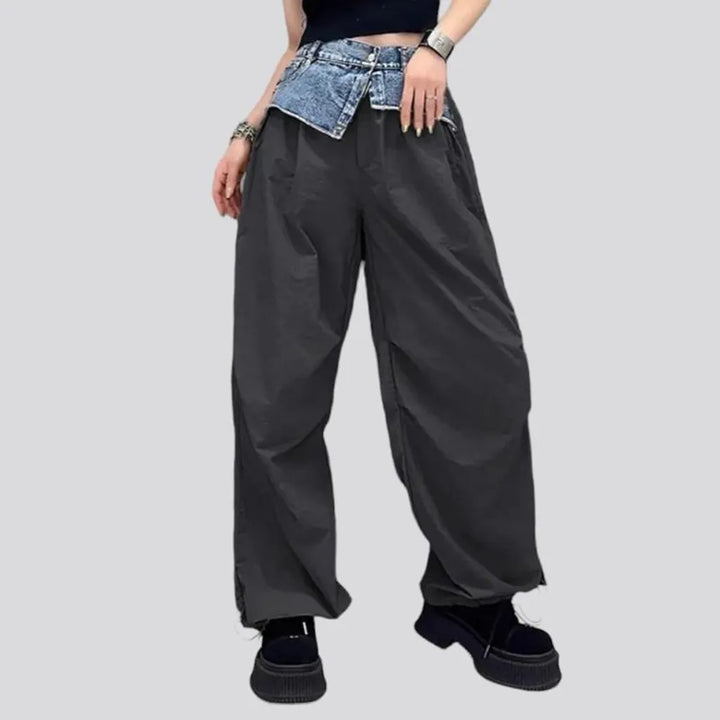 Mixed-fabrics women's denim pants | Jeans4you.shop