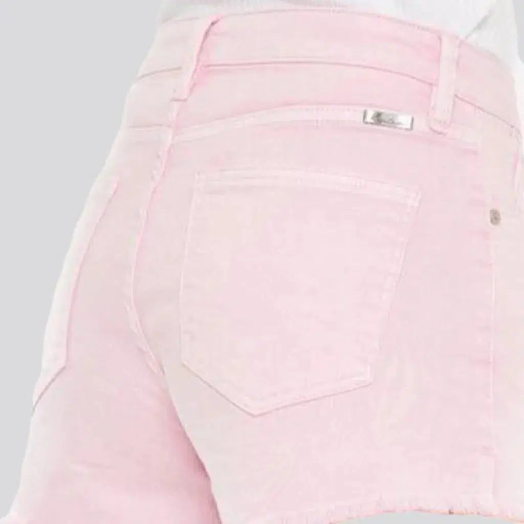 Vintage color women's denim shorts