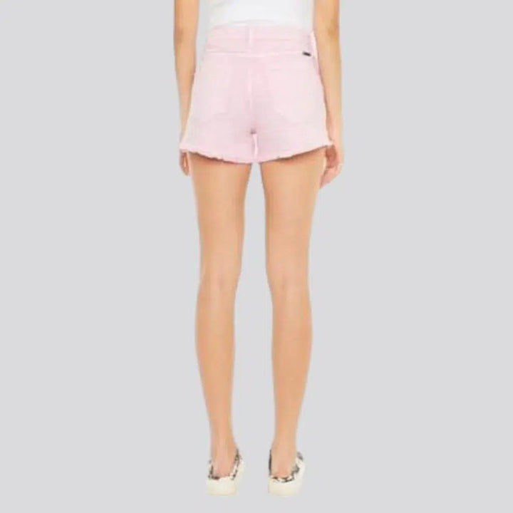 Vintage color women's denim shorts