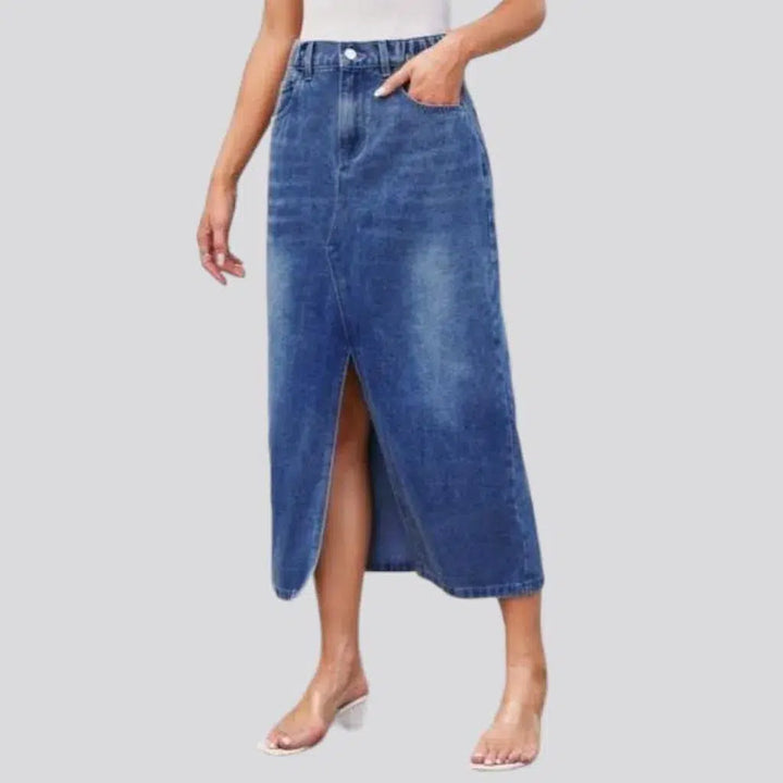 Fashion whiskered women's jean skirt