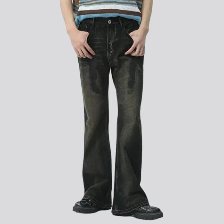 Bootcut men's floor-length jeans