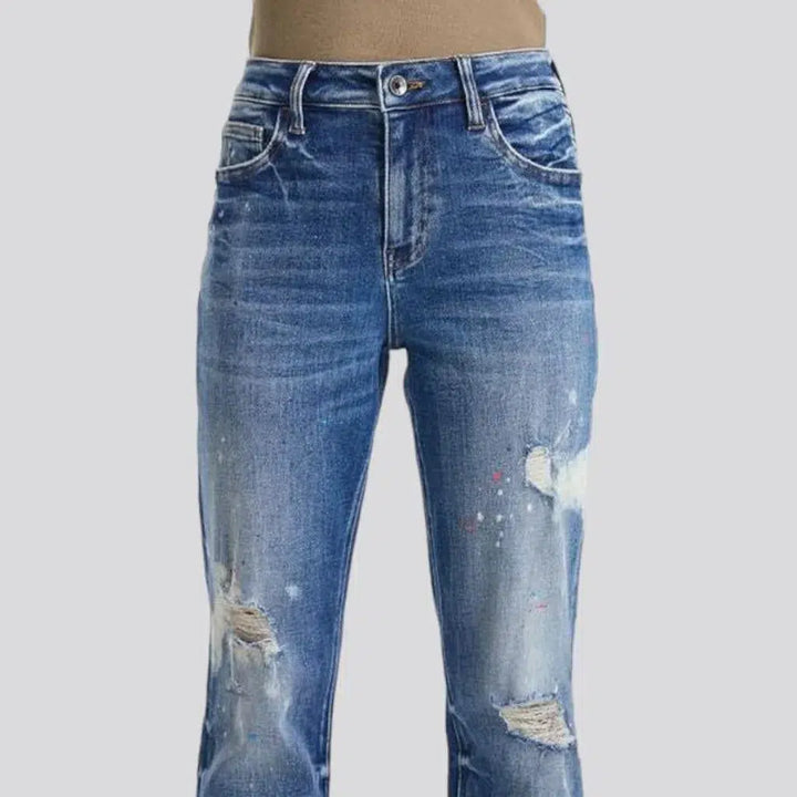 Highly-stretchy distressed jeans
 for ladies