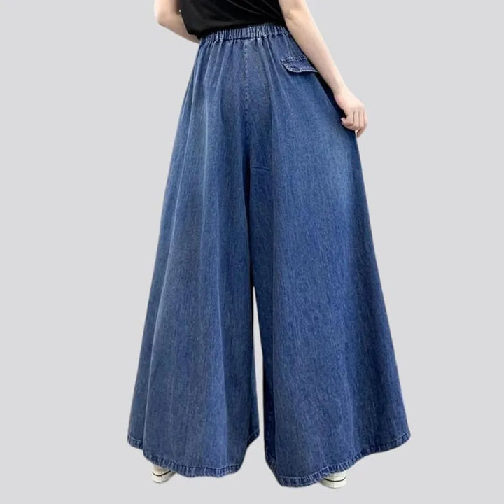 Boho embroidered women's jean pants