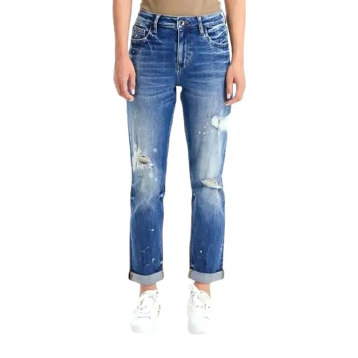 Highly-stretchy distressed jeans
 for ladies