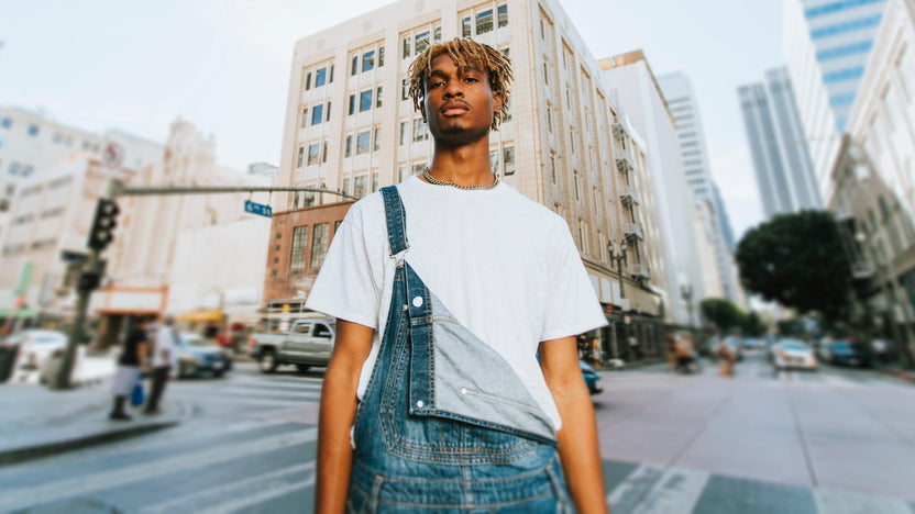 Wear resistant men's denim overall