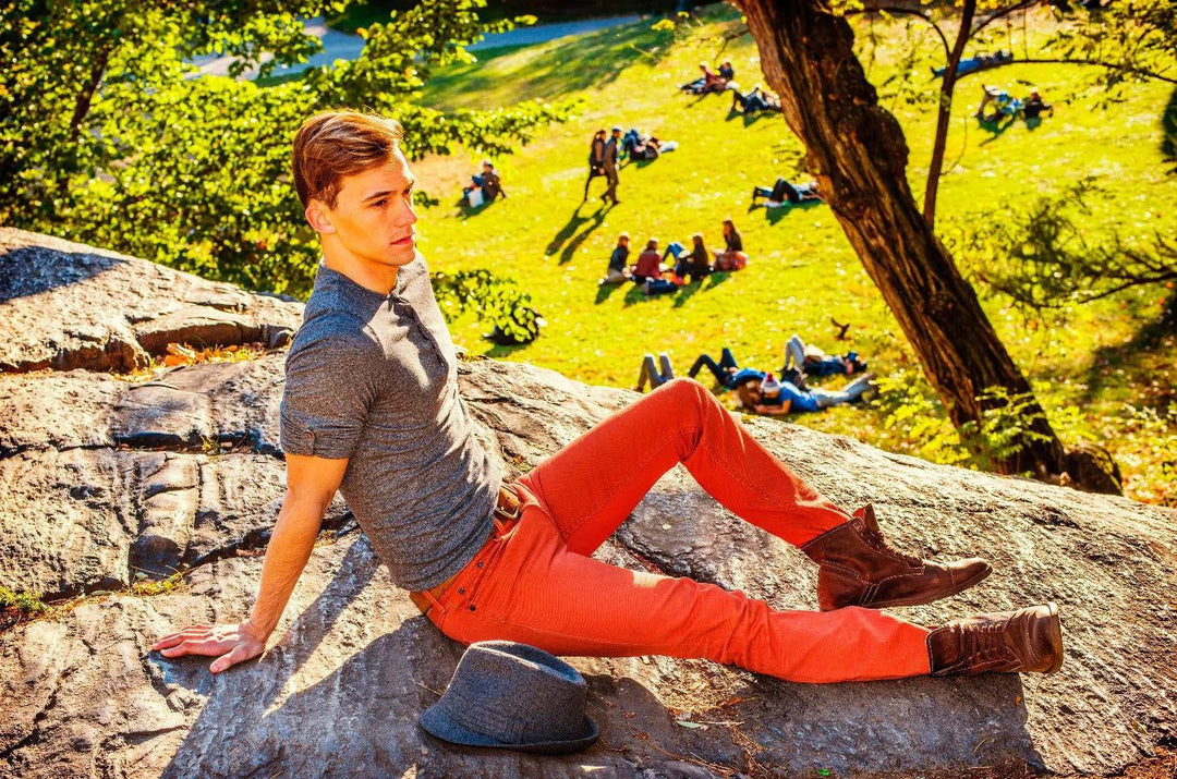 Step Out In Style With Men's Red Jeans!