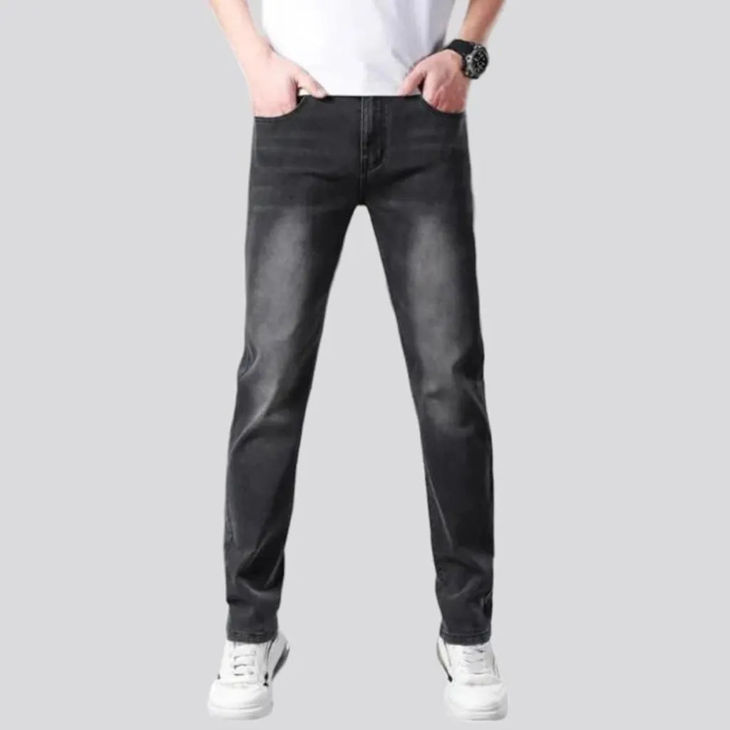 tapered, vintage, sanded, high-waist, 5-pockets, zipper-button, men's jeans | Jeans4you.shop