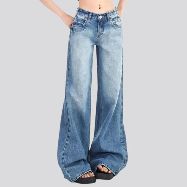 Baggy floor-length jeans
 for women