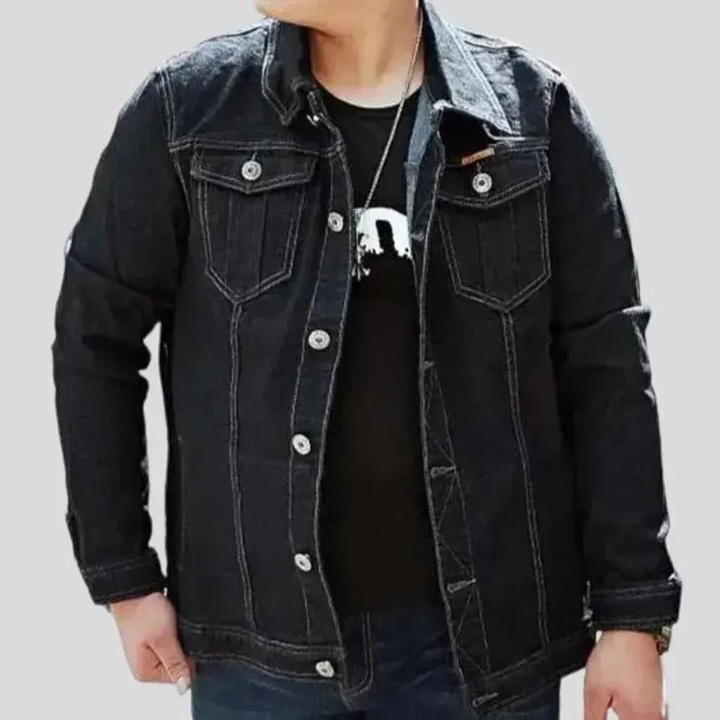 Faded wash men's jeans jacket