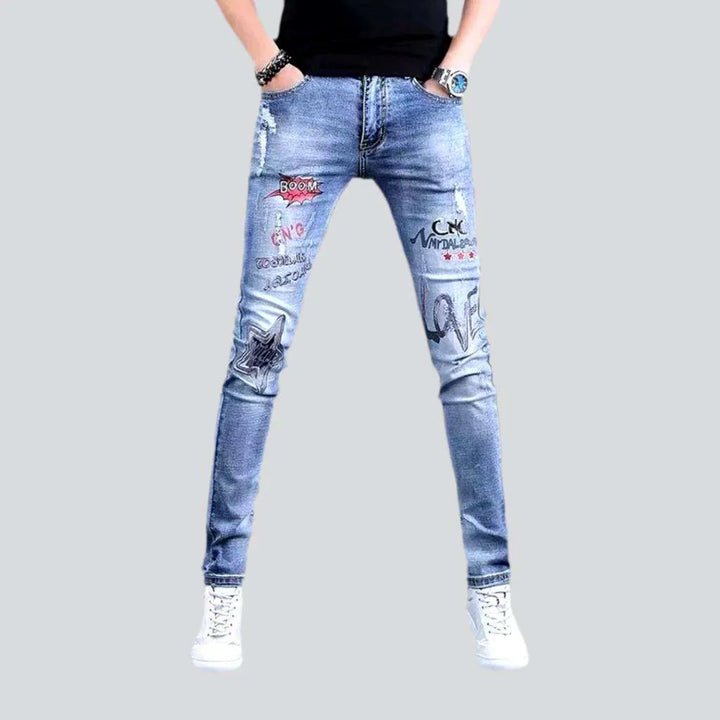 Whiskered men's street jeans