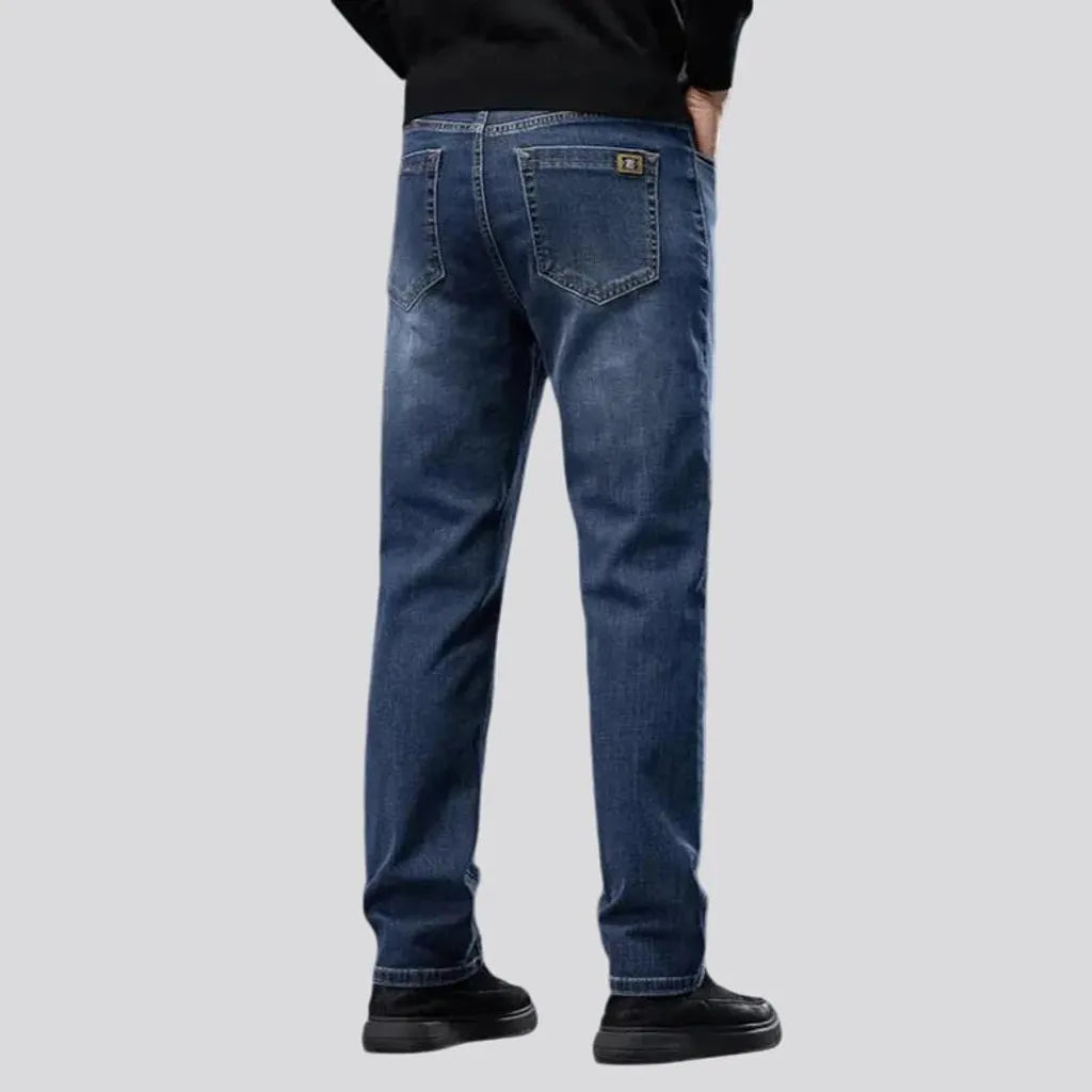 Retro tapered high-rise casual men's jeans