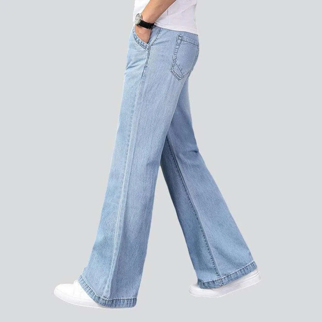 Stylish wide-leg men's jeans