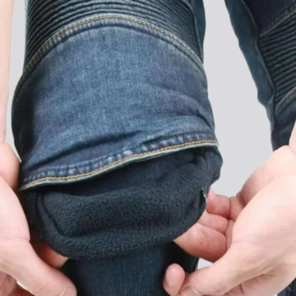 Biker men's protective jeans