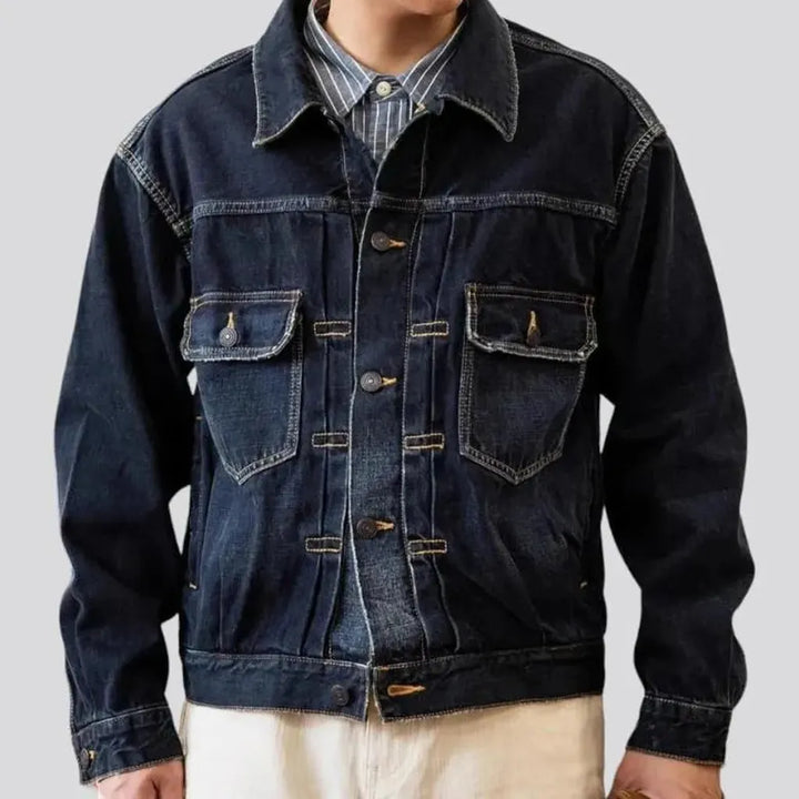 Regular selvedge men's jean jacket