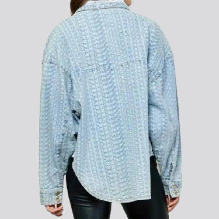 Embroidered women's denim jacket