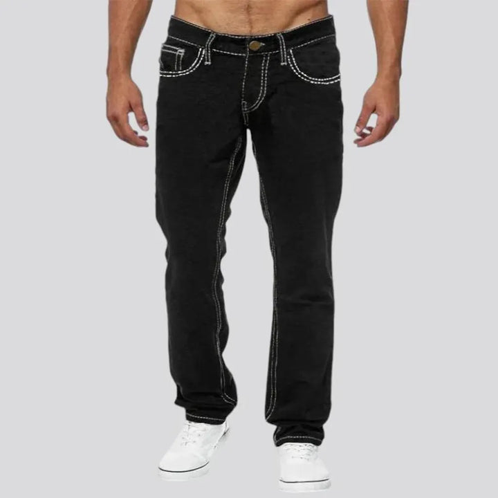 Monochrome straight fit fashion men's jeans