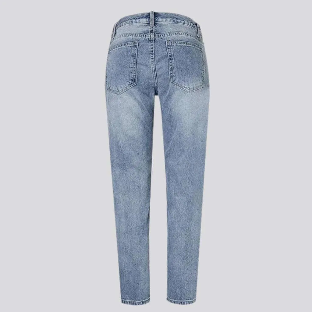 Embellished mid-waist jeans
 for ladies