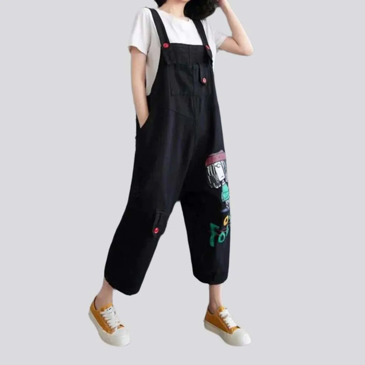 Ripped jean jumpsuit
 for women