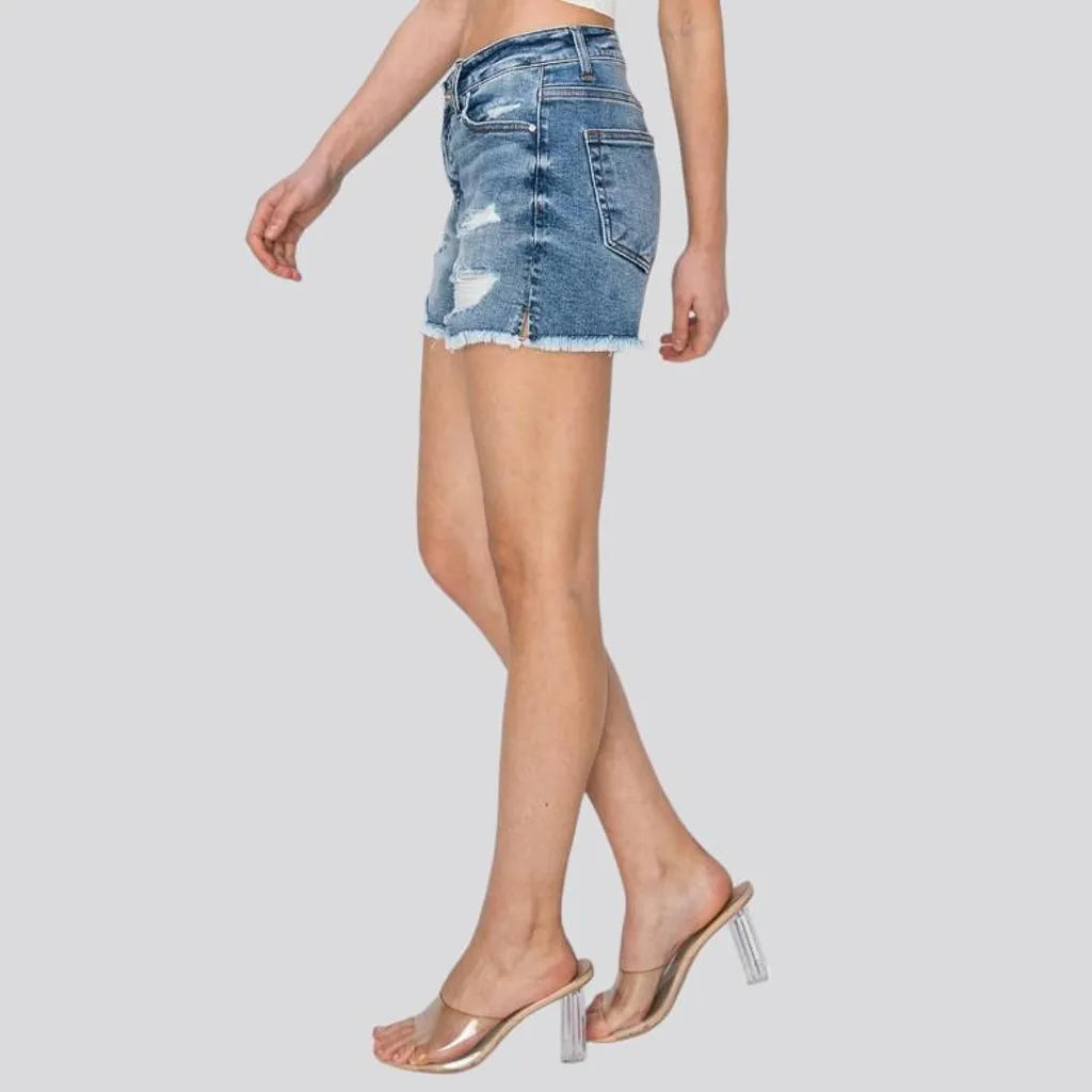 Grunge women's jean shorts