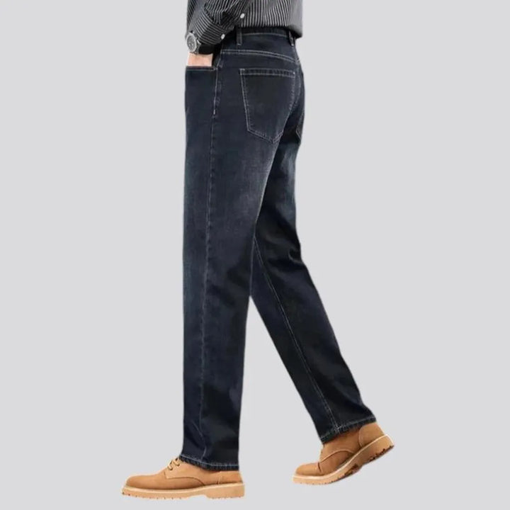 Sanded stonewashed casual jeans for men