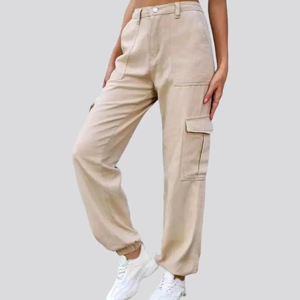High-waist denim pants
 for women
