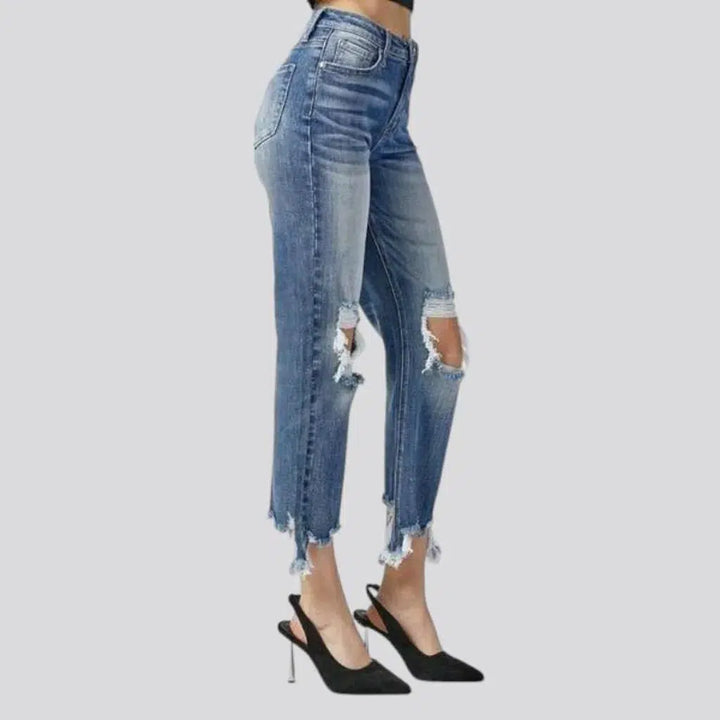 Grunge women's cropped jeans